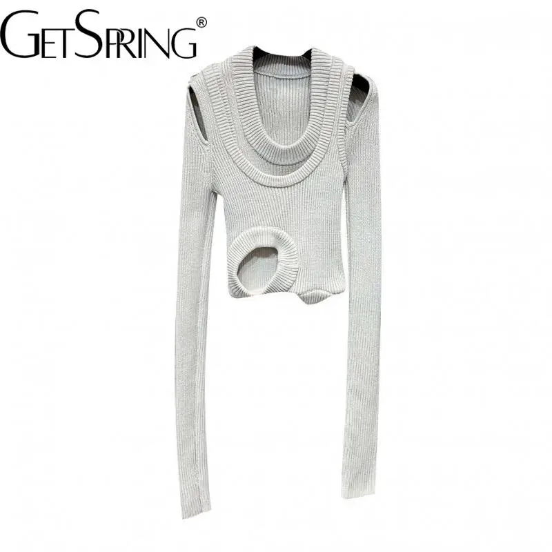 Getspring Women Sweater Irregular Hollow Out Short Pullover Sweaters Asymmetry Vintage Sexy Knitting Tops Women 2022 Fashion
Getspring Women Sweater Irregular Hollow Out Short Pullover Sweaters Asymmetry Vintage Sexy Knitting Tops Women 2022 Fashion
