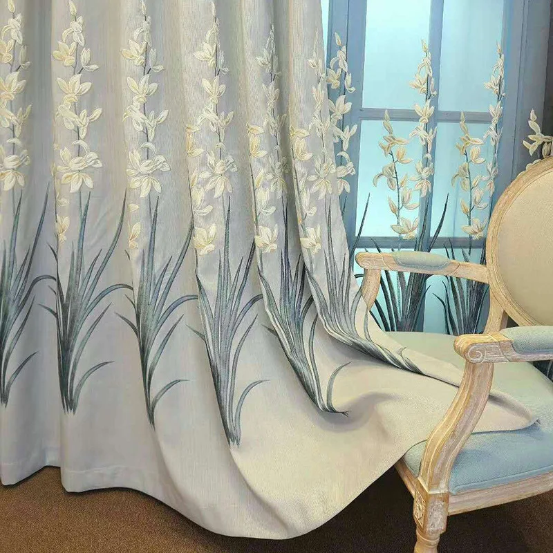 Grey Flower Embroidery Thickened Chenille Shading Curtains for Living Room Bedroom Warehouse Home Decoration Customized Products
Grey Flower Embroidery Thickened Chenille Shading Curtains for Living Room Bedroom Warehouse Home Decoration Customized Products