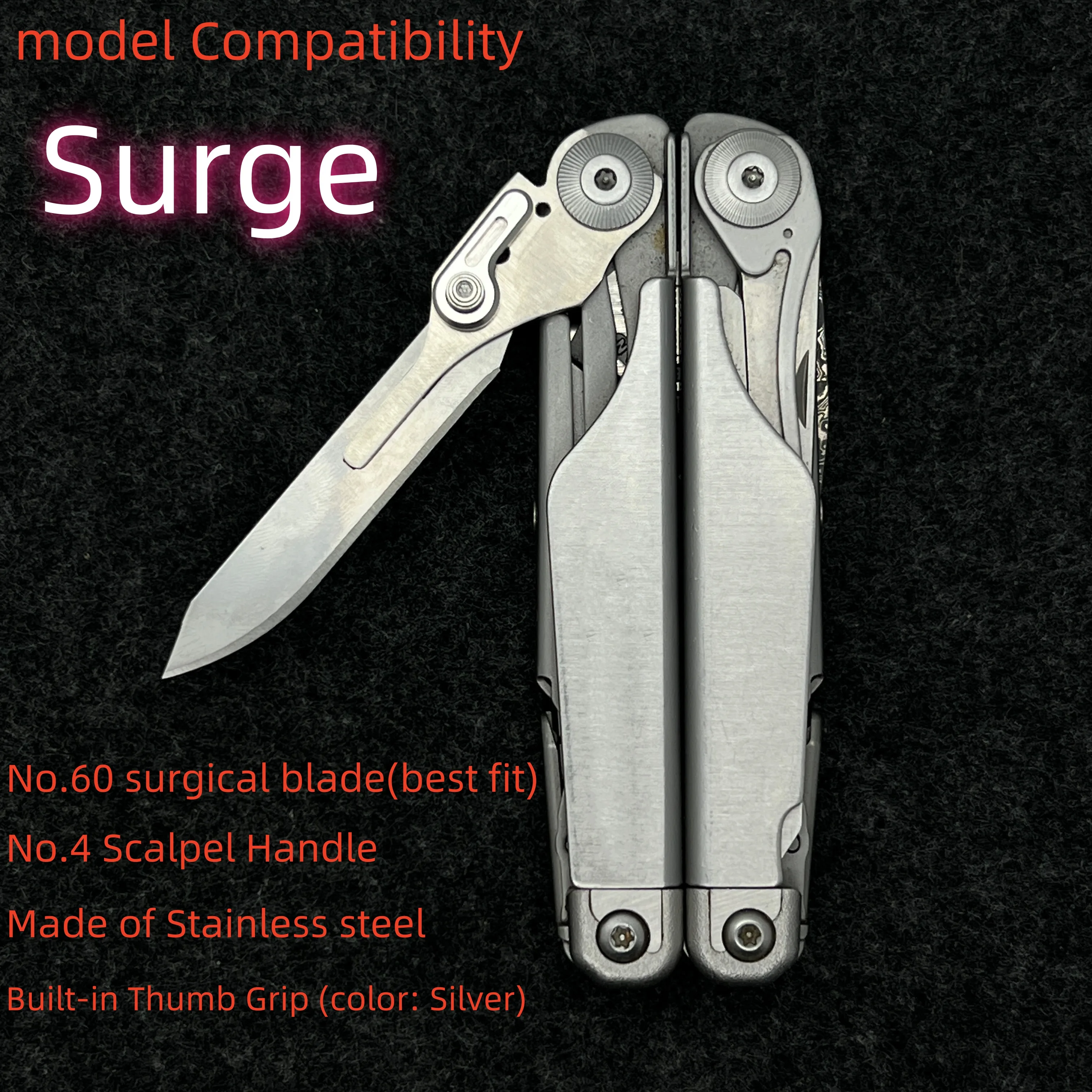 Запчасть для ножа Leatherman Surge, рукоятка скальпеля из нержавеющей стали
Запчасть для ножа Leatherman Surge, рукоятка скальпеля из нержавеющей стали