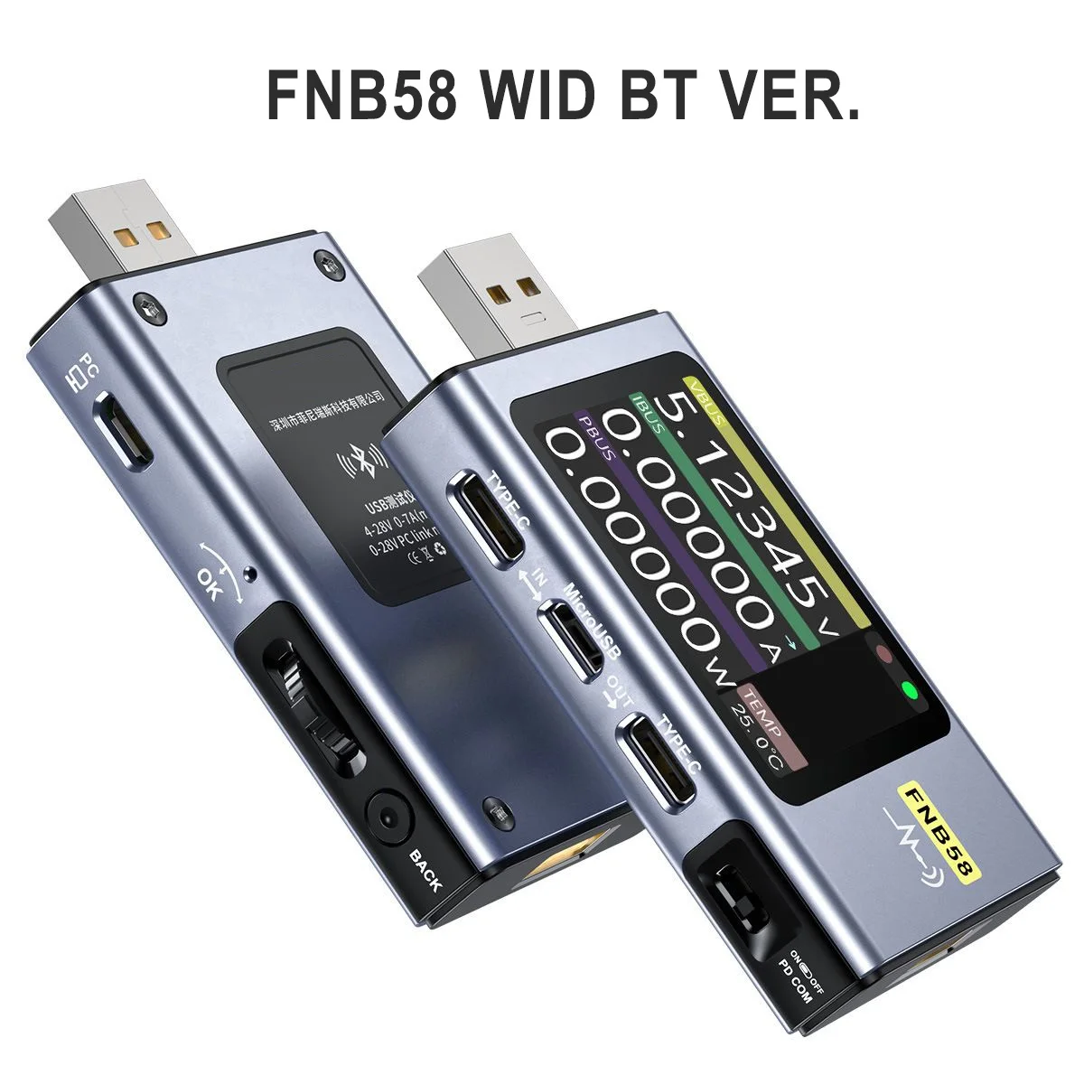 1 шт. FNB58 Цифровой вольтметр тестер тока с 2-дюймовым ЖК-дисплеем USB Type C измеритель тока быстрой зарядки инструменты аксессуары
1 шт. FNB58 Цифровой вольтметр тестер тока с 2-дюймовым ЖК-дисплеем USB Type C измеритель тока быстрой зарядки инструменты аксессуары