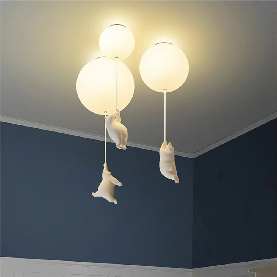 Modern Ceiling Chandelier Light Cartoon Lighting Creative Polar Bear LED Pendant Lamp Theme Hotel Children Kindergarten Lustre
Modern Ceiling Chandelier Light Cartoon Lighting Creative Polar Bear LED Pendant Lamp Theme Hotel Children Kindergarten Lustre
