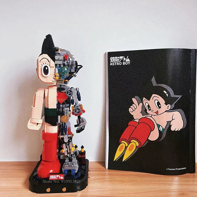 

Cartoon Action Figure Astro Boy Building Blocks Bricks Toy Movable Dolls Collectible Models Toys Birthday Boys Girls Gift 32cm