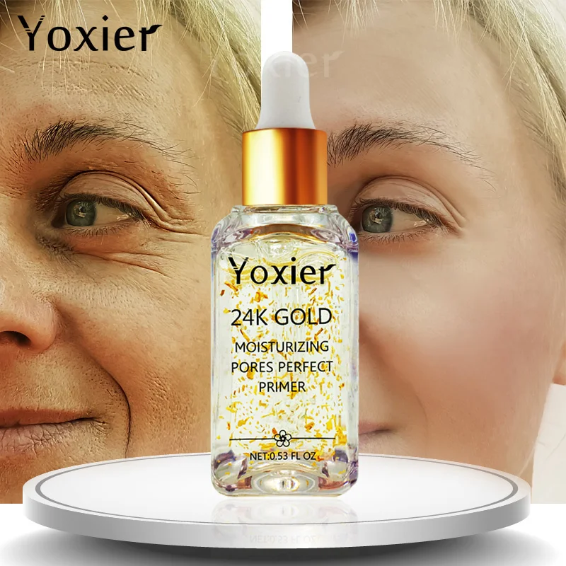 24K Gold Face Serum Makeup Primer Moisturizing Essence Anti-Aging Firming Fine Lines Pore Reduction Whitening Face Care 15ml
24K Gold Face Serum Makeup Primer Moisturizing Essence Anti-Aging Firming Fine Lines Pore Reduction Whitening Face Care 15ml