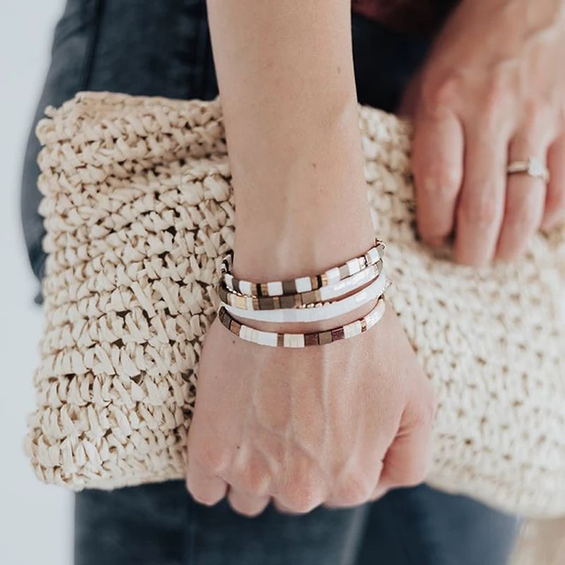 YUOKIAA Boho Half Tila Beads Bracelet for Women Summer Beach Glass Bead Tila Armband Jewellery Wholesale Pulseras Mujer 2022 NEW
YUOKIAA Boho Half Tila Beads Bracelet for Women Summer Beach Glass Bead Tila Armband Jewellery Wholesale Pulseras Mujer 2022 NEW