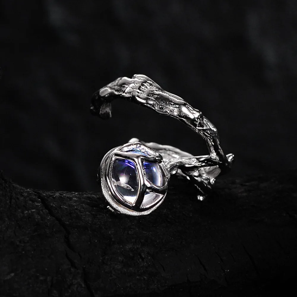 Youth of Vigor Alien Irregular Solid 925 Silver Ring Moon Stone Rough Pattern Party Open Rings R1199
Youth of Vigor Alien Irregular Solid 925 Silver Ring Moon Stone Rough Pattern Party Open Rings R1199
