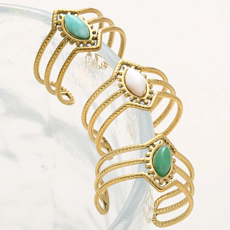 Multilayer Hollow Stainless Steel Ring For Women Boho Geometrics Nature Stone Finger Ring Open Adjustable Ring Fashion Jewelry
Multilayer Hollow Stainless Steel Ring For Women Boho Geometrics Nature Stone Finger Ring Open Adjustable Ring Fashion Jewelry