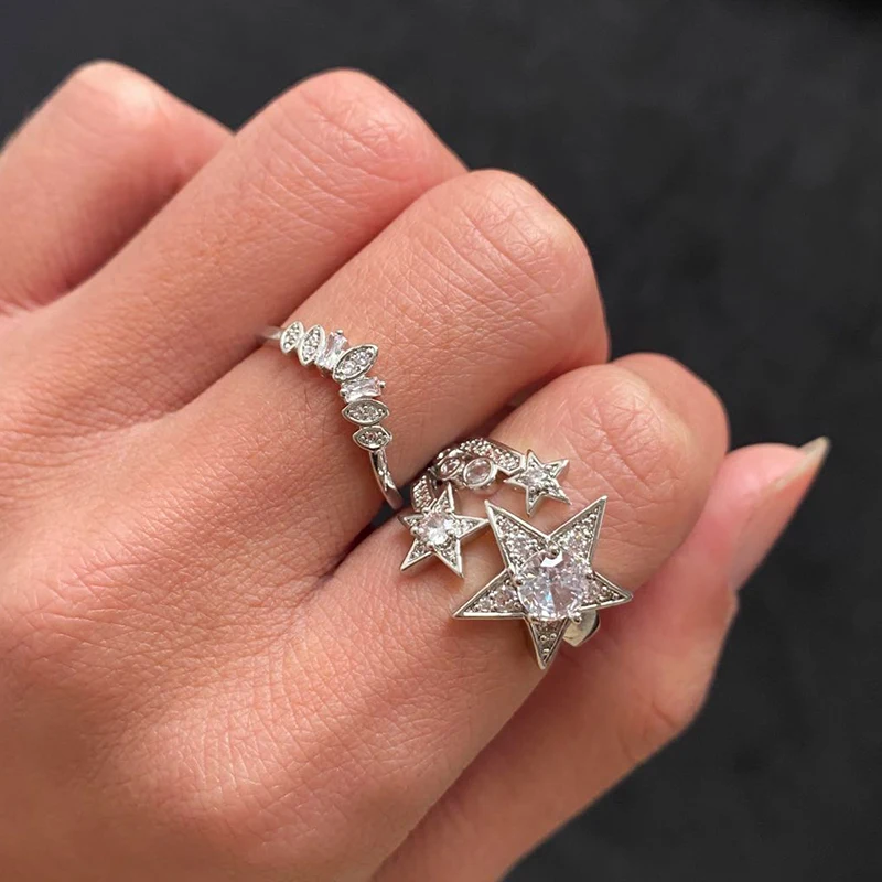 UILZ Luxury Star Zircon Stones Rings Exquisite Silver Color Mirco Pave CZ Crystal Engagement Wedding Ring for Women Jewelry
UILZ Luxury Star Zircon Stones Rings Exquisite Silver Color Mirco Pave CZ Crystal Engagement Wedding Ring for Women Jewelry