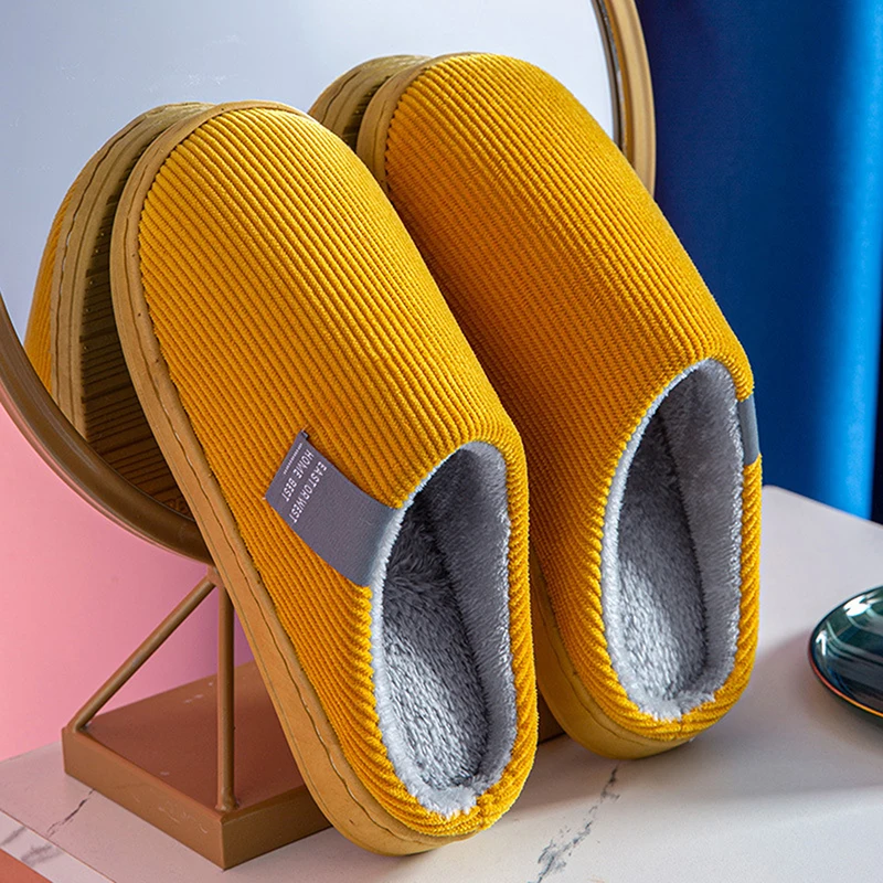 Winter Warm Slippers Polyester Cotton Women Men Home Shoes Simple Non-slip Indoor Slides Corduroy Couple Slipper Female Shoes
Winter Warm Slippers Polyester Cotton Women Men Home Shoes Simple Non-slip Indoor Slides Corduroy Couple Slipper Female Shoes