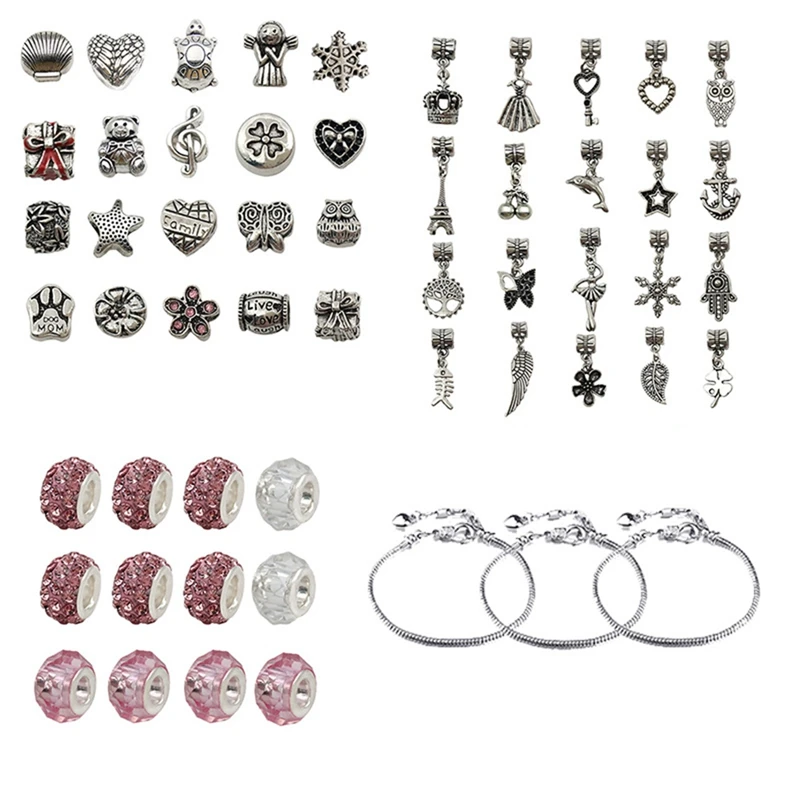 Charm Bracelets Kit For Girls, 55 Pcs Jewelry Making Kit With Bracelet Beads, Jewelry Charms, Bracelets With Gift Box
Charm Bracelets Kit For Girls, 55 Pcs Jewelry Making Kit With Bracelet Beads, Jewelry Charms, Bracelets With Gift Box