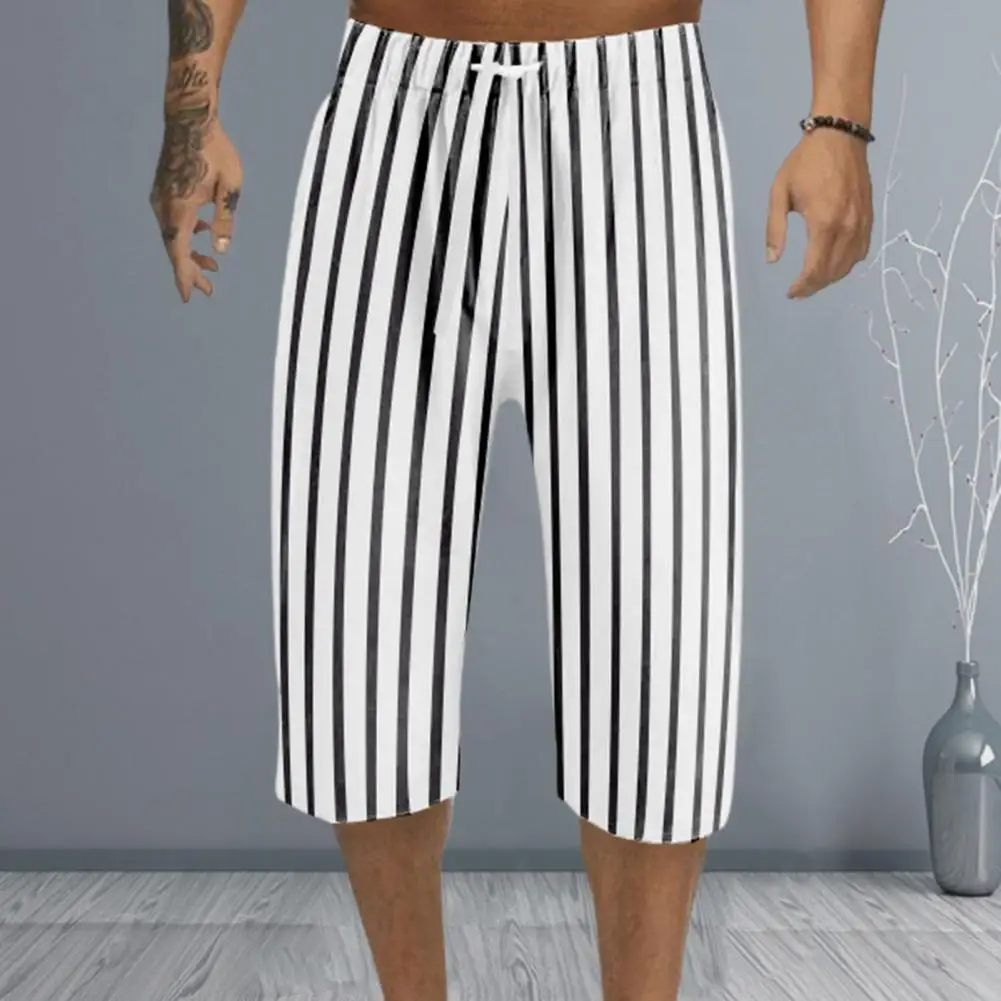 Men Mid-rise Elastic Waistband Loose Fit Summer Pants Drawstring Cropped Pants Pockets Cropped Pants Length Pants Daily Garment
Men Mid-rise Elastic Waistband Loose Fit Summer Pants Drawstring Cropped Pants Pockets Cropped Pants Length Pants Daily Garment