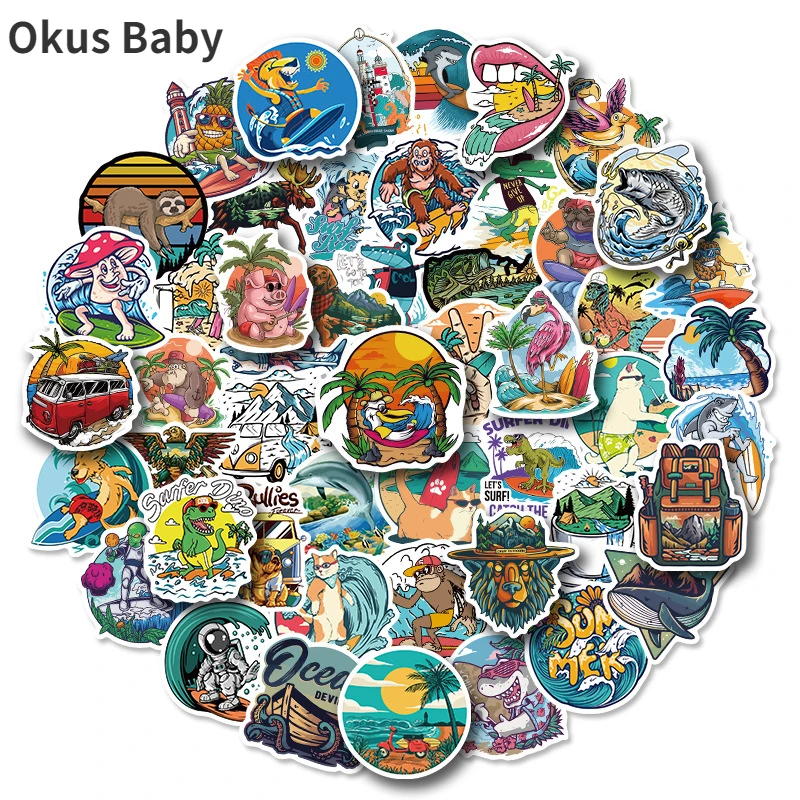 50 PCS Outdoor Surfing Stickers Summer Sports Tropical Beach Surfing Waterproof Stickers to DIY Surfboard Car Skateboard Sticker
50 PCS Outdoor Surfing Stickers Summer Sports Tropical Beach Surfing Waterproof Stickers to DIY Surfboard Car Skateboard Sticker