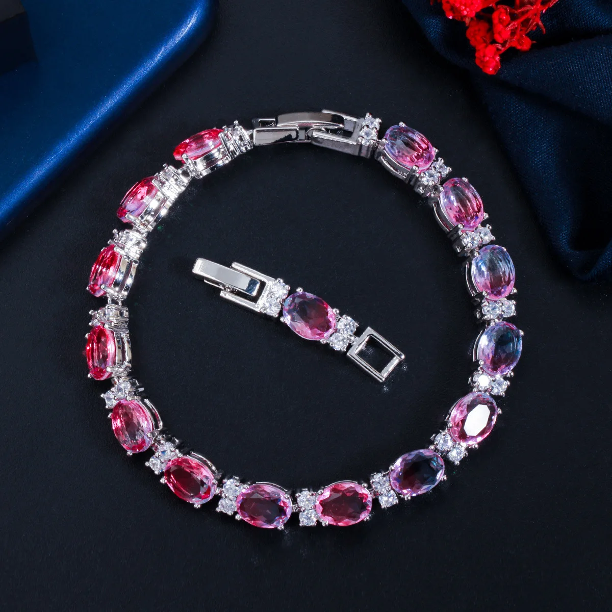 Elegant Big Oval Blue Rainbow Fire Cubic Zirconia Stone Tennis Bracelets for Women Party Wedding Jewelry Gift
Elegant Big Oval Blue Rainbow Fire Cubic Zirconia Stone Tennis Bracelets for Women Party Wedding Jewelry Gift