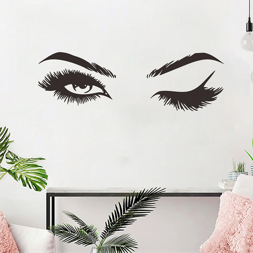 Woman Eye Wall Sticker Art Lash Face Girl Eyelash Background Beauty Salon Home Living Room Adhesive Decorations
Woman Eye Wall Sticker Art Lash Face Girl Eyelash Background Beauty Salon Home Living Room Adhesive Decorations