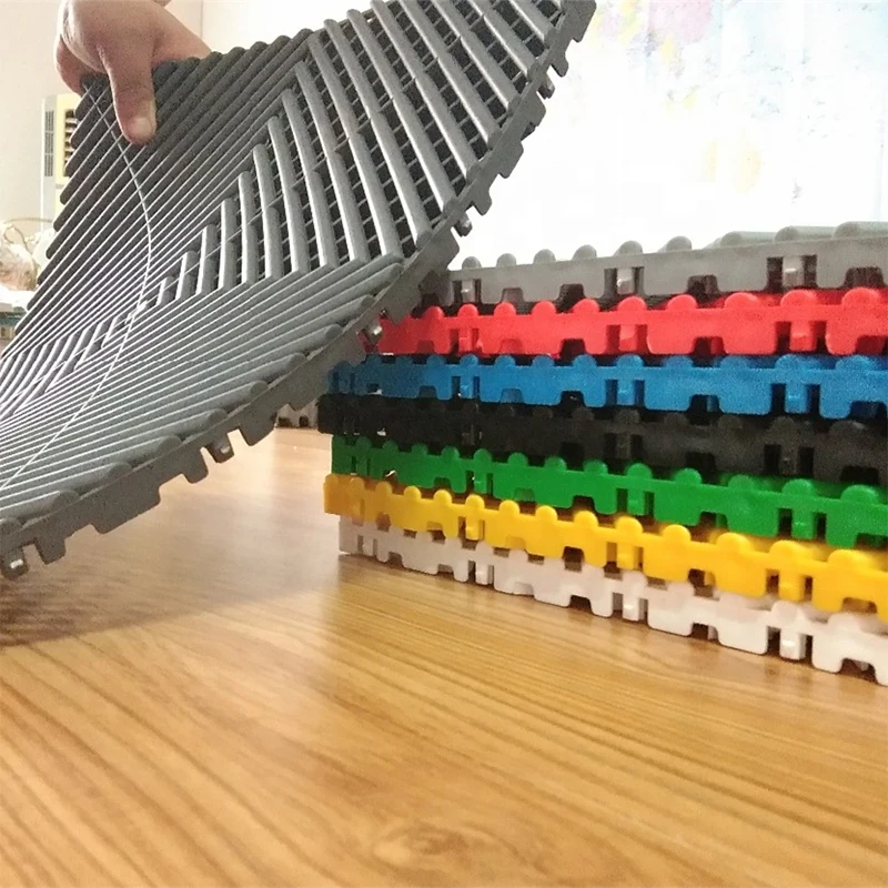 PVC Plastic Garage Floor Tiles for Car Detailing Shop, Vented Drainage, Eco, Easy to Install, High Quality
PVC Plastic Garage Floor Tiles for Car Detailing Shop, Vented Drainage, Eco, Easy to Install, High Quality