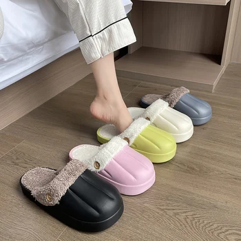 2023 Winter Slippers Warm Shoes Sandals Soft Sole Men’s Winter Slippers Womens Anti Slip Home Plush Slides Indoor Flip-flop