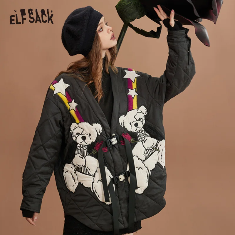 ELFSACK Black Vintage Cotton Coats Women 2022 Winter New Design Mid-Length Outwears
ELFSACK Black Vintage Cotton Coats Women 2022 Winter New Design Mid-Length Outwears