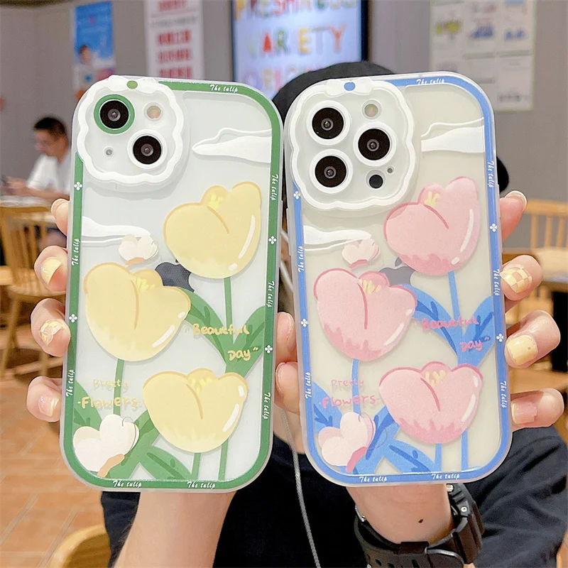 Transparent Tulips Flower Case For iPhone 11 13 12 Pro Max XS XR X Soft Bumper Silicone Back Cover Capa
Transparent Tulips Flower Case For iPhone 11 13 12 Pro Max XS XR X Soft Bumper Silicone Back Cover Capa