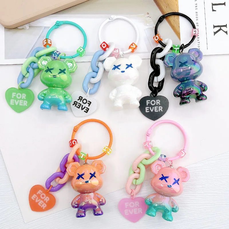 Yilian New Candy Color Acrylic Bear Key Chain Pendant Pearlescent Electroplated Bear Bag Pendant Student Gift
Yilian New Candy Color Acrylic Bear Key Chain Pendant Pearlescent Electroplated Bear Bag Pendant Student Gift