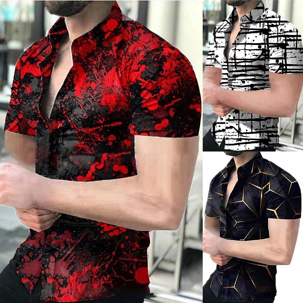 Men Button-Up Shirt Baroque Print Hawaiian Short Sleeve Casual Party T-Shirt Top Fashion Tops Tee Shirt Men Blouse new
Men Button-Up Shirt Baroque Print Hawaiian Short Sleeve Casual Party T-Shirt Top Fashion Tops Tee Shirt Men Blouse new