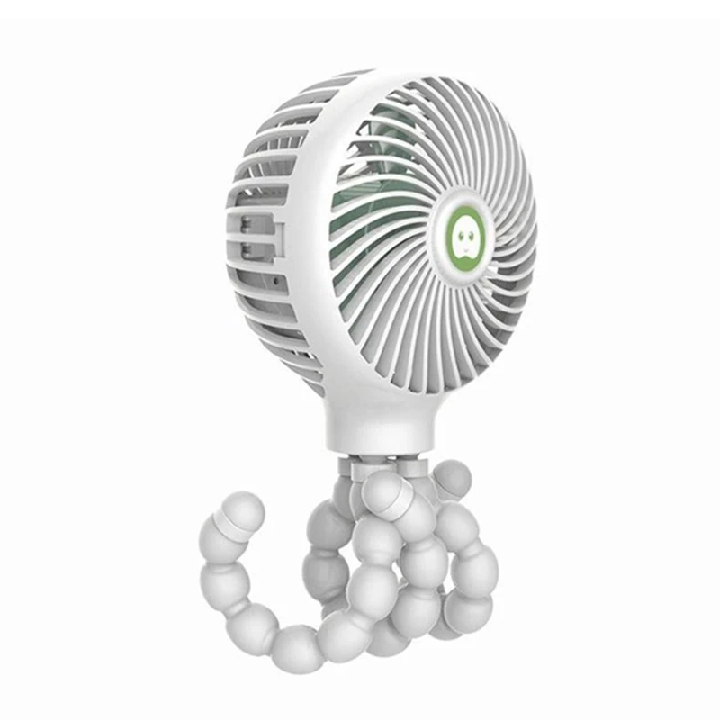 Mini Portable Hanging Octopus Shape Stand Adjustable Handheld USB Charging Fan Cooler for Baby Stroller Student,White 
Mini Portable Hanging Octopus Shape Stand Adjustable Handheld USB Charging Fan Cooler for Baby Stroller Student,White