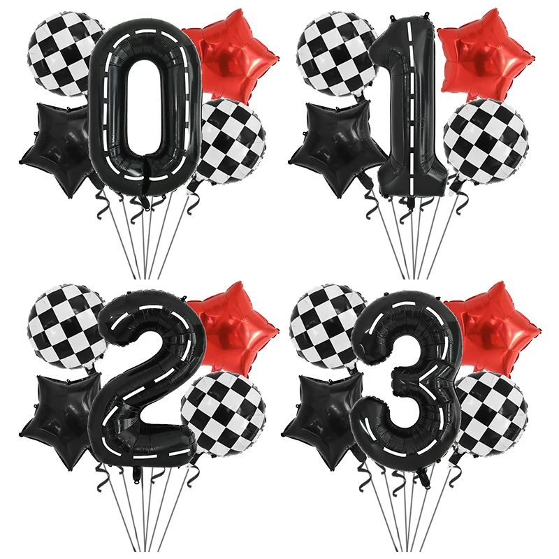 1/5Pcs Black White Racing Balloons Race Track Number 0-9 Foil Balloon Set Kids Racing Theme Birthday Party Decoration Air Globos
1/5Pcs Black White Racing Balloons Race Track Number 0-9 Foil Balloon Set Kids Racing Theme Birthday Party Decoration Air Globos