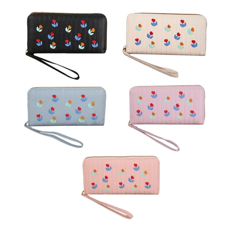 Women Embroidered Floral Long Wallet Fashion PU Leather Phone Clutch Handbag Casual Credit Card Holder Change Pocket Wrist Bag
Women Embroidered Floral Long Wallet Fashion PU Leather Phone Clutch Handbag Casual Credit Card Holder Change Pocket Wrist Bag