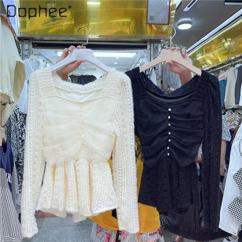 Милая женская кружевная рубашка в японском стиле с длинным рукавом Милая женская блузка во французском стиле Модный Приталенный топ с квадратным вырезом
Милая женская кружевная рубашка в японском стиле с длинным рукавом Милая женская блузка во французском стиле Модный Приталенный топ с квадратным вырезом