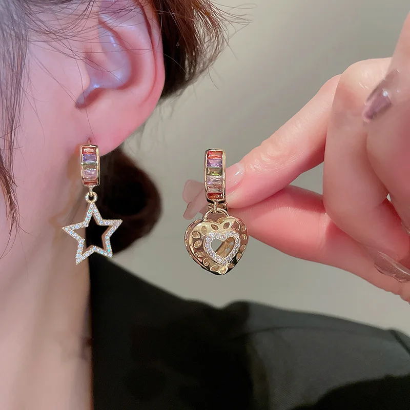 Zircon Star Heart Ear Buckle New Fashion Personality Earrings for Women Literary Temperament Retro Earrings Fashion Jewelry Gift
Zircon Star Heart Ear Buckle New Fashion Personality Earrings for Women Literary Temperament Retro Earrings Fashion Jewelry Gift