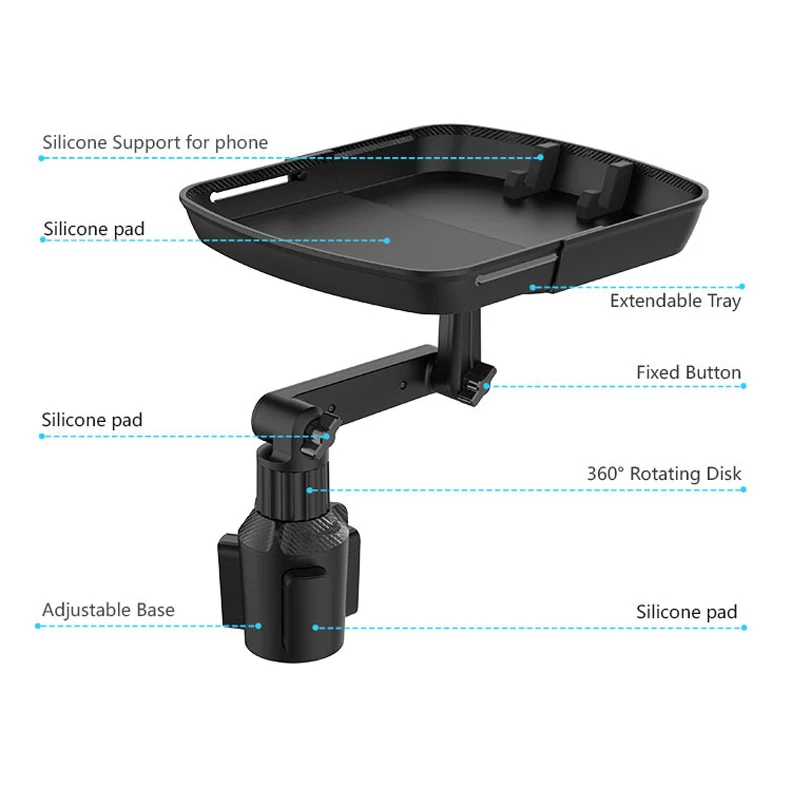 Tray 360° Cup Phone Water Food Coffee Beverage Holder Seat Small Table Phone Multifunctional Bracket Mobile Rotating Car Rack
Tray 360° Cup Phone Water Food Coffee Beverage Holder Seat Small Table Phone Multifunctional Bracket Mobile Rotating Car Rack
