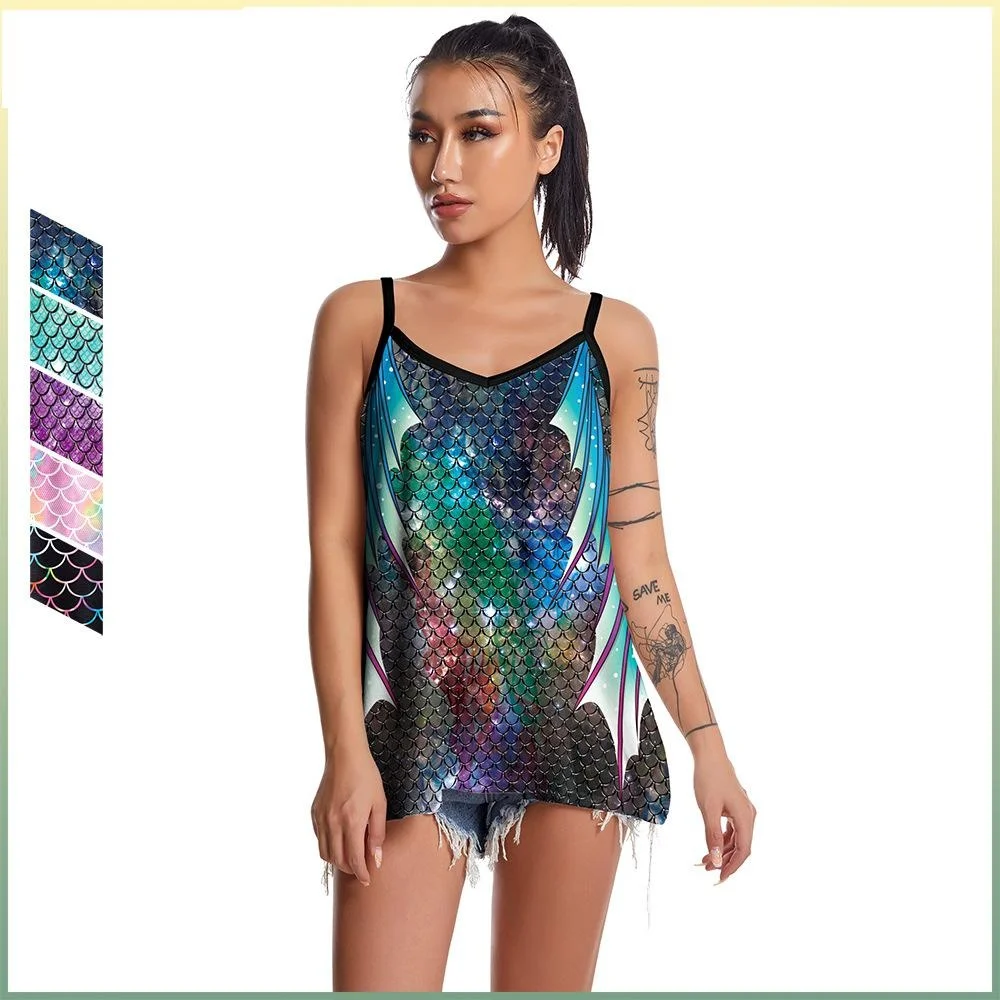 2022 Fish Scale Printing Women Vest Beach Style Sleeveless Top Women Tank Female
2022 Fish Scale Printing Women Vest Beach Style Sleeveless Top Women Tank Female