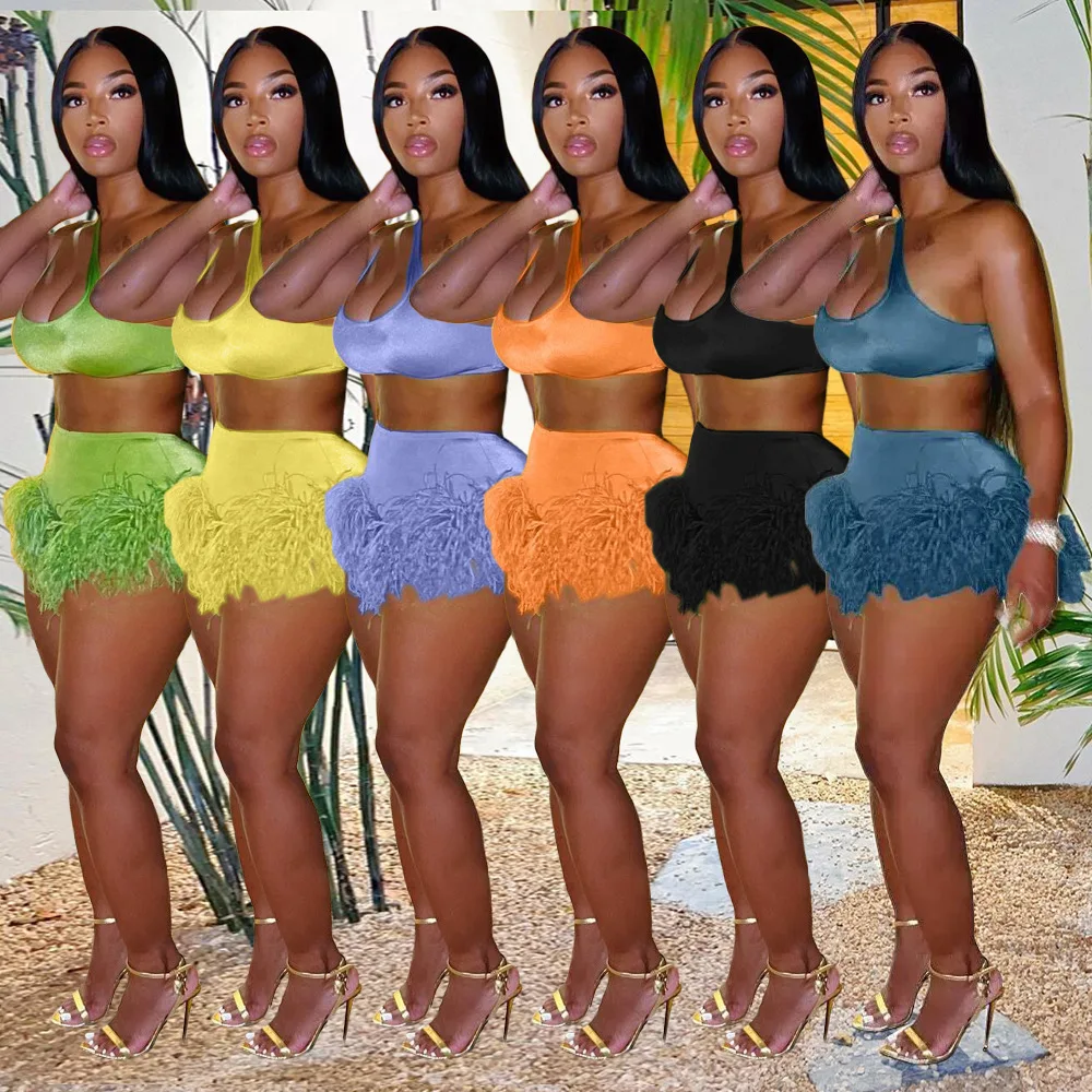 Echoine Solid Feather Fringe Shorts Crop Top Two Piece Set Summer Streetwear Women Sexy Bodycon Tracksuit Party Outfits 2022
Echoine Solid Feather Fringe Shorts Crop Top Two Piece Set Summer Streetwear Women Sexy Bodycon Tracksuit Party Outfits 2022