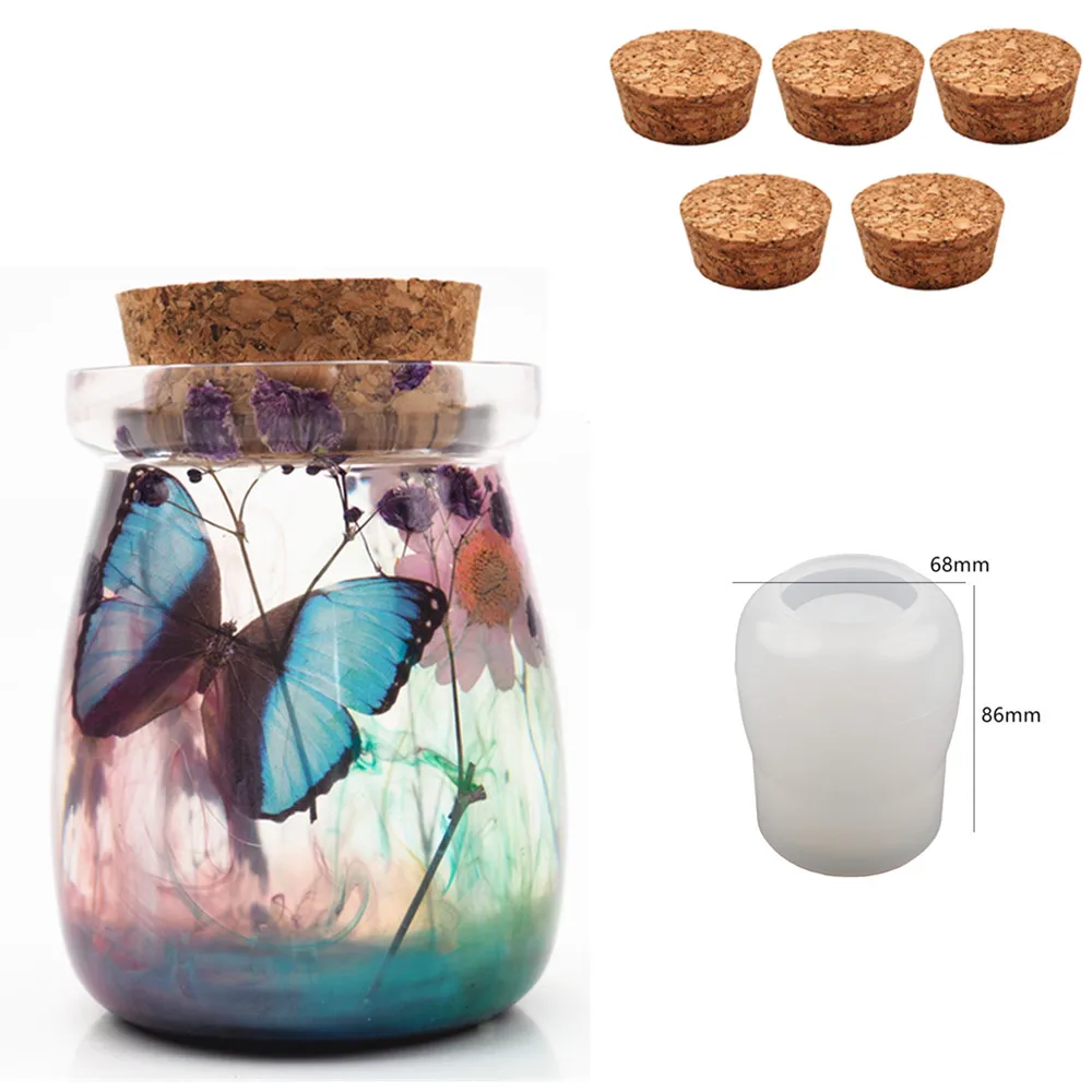 1 шт., силиконовая форма для бутылки с 5 деревянными крышками
1 шт., силиконовая форма для бутылки с 5 деревянными крышками