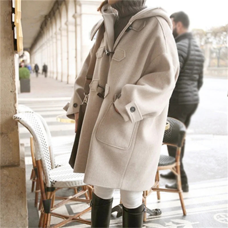 Autumn and Winter 2022 New Hooded Woolen Coat Female Student Korean Academy Style Middle Long Cow Horn Button Cloth Children's X
Autumn and Winter 2022 New Hooded Woolen Coat Female Student Korean Academy Style Middle Long Cow Horn Button Cloth Children's X