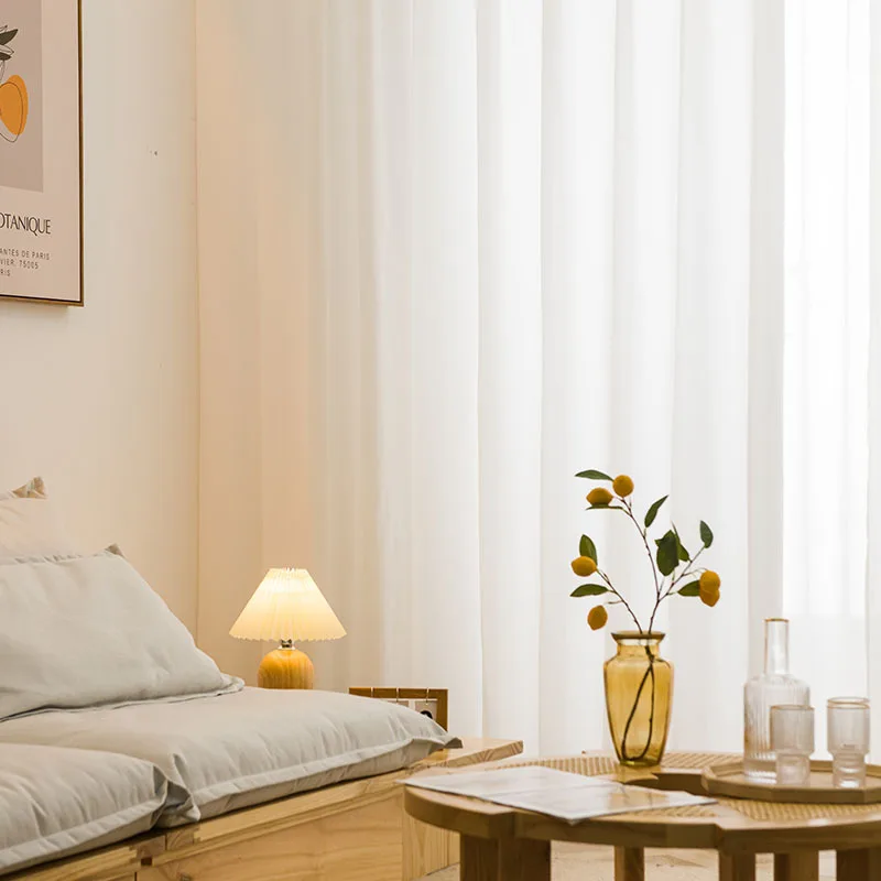 

Curtains for Living Room Dining Bedroom Elegant Dreamy Translucent Impenetrable White Nordic Fresh Japanese-style Phantom Yarn