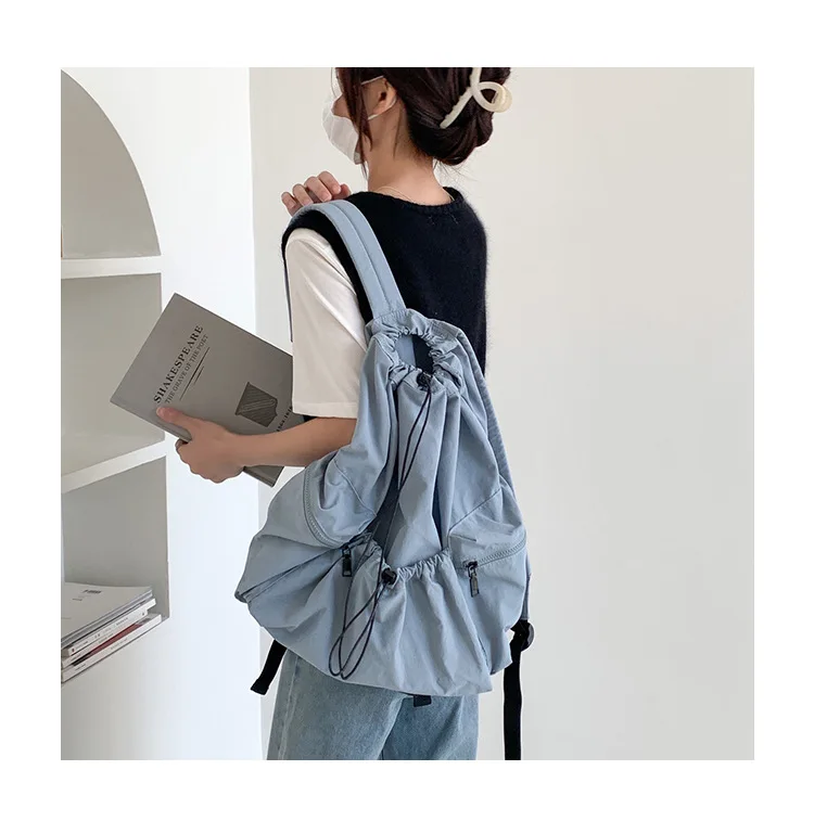 Fashion Ruched Drawstring Backpacks for Women Large capacity Nylon Fabric Women Backpack Light Weight Students Travel Female Bag
Fashion Ruched Drawstring Backpacks for Women Large capacity Nylon Fabric Women Backpack Light Weight Students Travel Female Bag