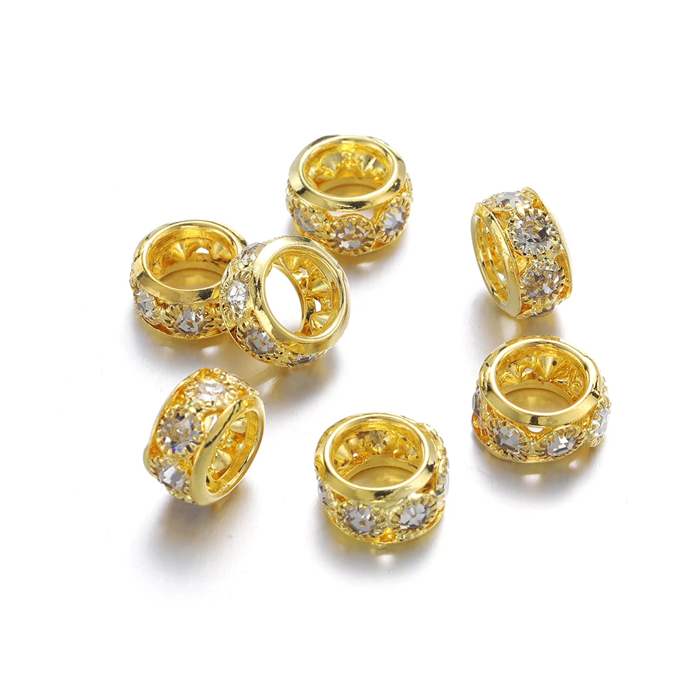 Metal Round Beads 10/12mm Crystal Glass Rhinestones Bead Big hole Beads Spacer Bead Charm Bracelet For DIY Jewelry making
Metal Round Beads 10/12mm Crystal Glass Rhinestones Bead Big hole Beads Spacer Bead Charm Bracelet For DIY Jewelry making