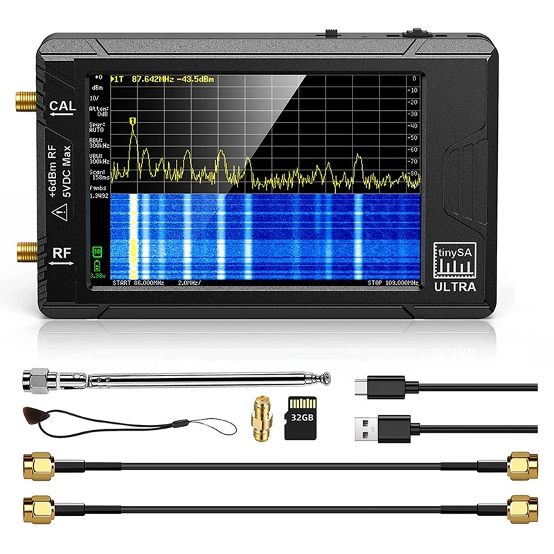 

Анализатор частоты Seesii 4,0 дюйма от 100 кГц до 5,3 ГГц, миниатюрный генератор сигналов 2 в 1 с частотой от 100 кГц до 800 МГц