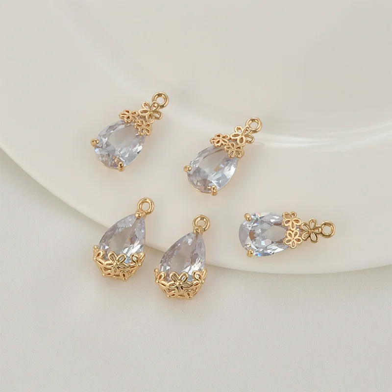 Copper Plated Gold Color Lace Crystal Zircon Drop Pendant DIY Earrings Necklace Ornament Material Accessories 2pcs for Women
Copper Plated Gold Color Lace Crystal Zircon Drop Pendant DIY Earrings Necklace Ornament Material Accessories 2pcs for Women