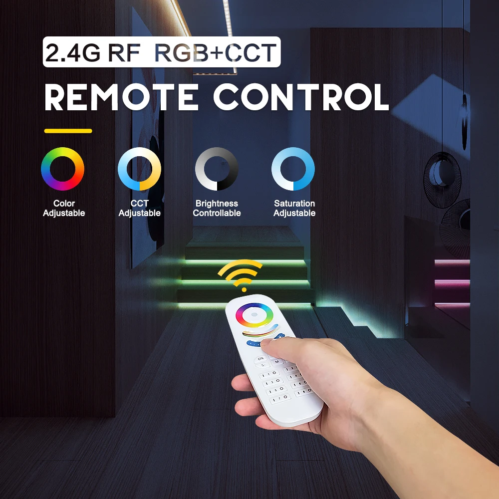 GLEDOPTO 2.4G RF Remote Control RGBCCT Adjustable Brightness Dimmable Saturation 8-Zone Group 9 Light Modes 30M Control Distance
GLEDOPTO 2.4G RF Remote Control RGBCCT Adjustable Brightness Dimmable Saturation 8-Zone Group 9 Light Modes 30M Control Distance