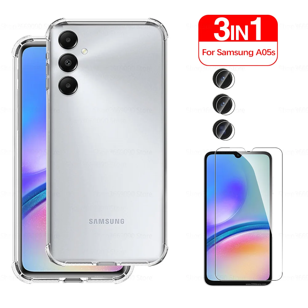 Для Samsung Galaxy A05s 4G Защитное закаленное стекло для объектива Прозрачный чехол A 05s 05 S