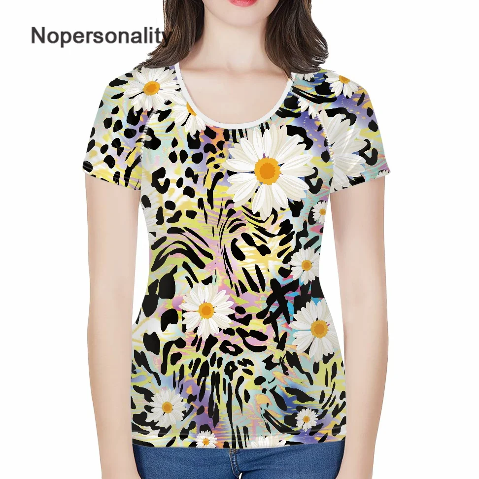 Женская футболка с коротким рукавом, круглым вырезом и цветочным принтом
Женская футболка с коротким рукавом, круглым вырезом и цветочным принтом