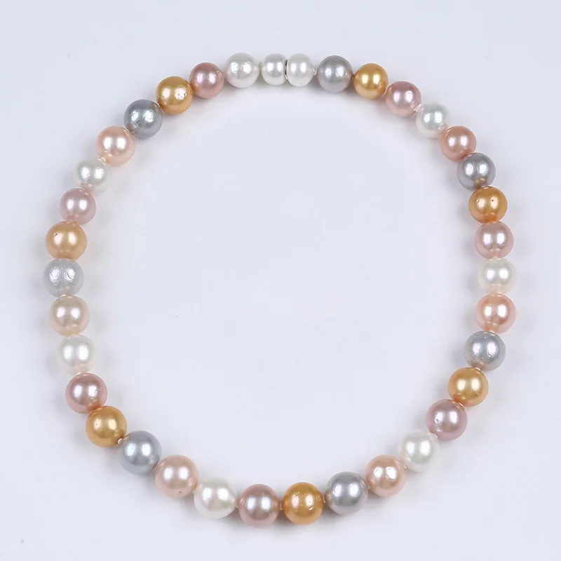 12-13 мм, белое, розовое, фиолетовое, Золотое круглое ожерелье из настоящей пресноводной искусственной кожи 
12-13 мм, белое, розовое, фиолетовое, Золотое круглое ожерелье из настоящей пресноводной искусственной кожи
