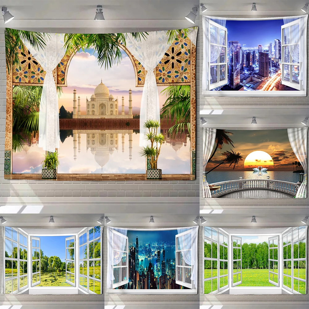 Imitation Window Forest Landscape Painting Tapestry Wall Hanging Bohemian 3D Printing Sea Sunrise Landscape Wall Decoration Hang
Imitation Window Forest Landscape Painting Tapestry Wall Hanging Bohemian 3D Printing Sea Sunrise Landscape Wall Decoration Hang