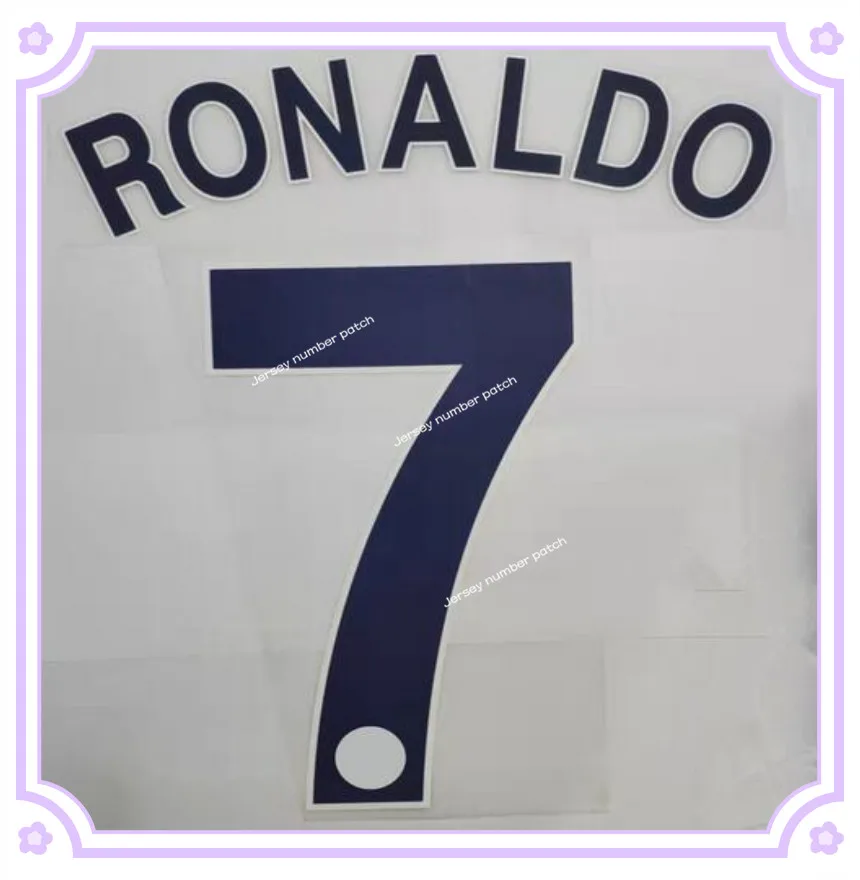 Super A Retro 2008 2009 ronaLDO number font print, Hot stamping patches badges