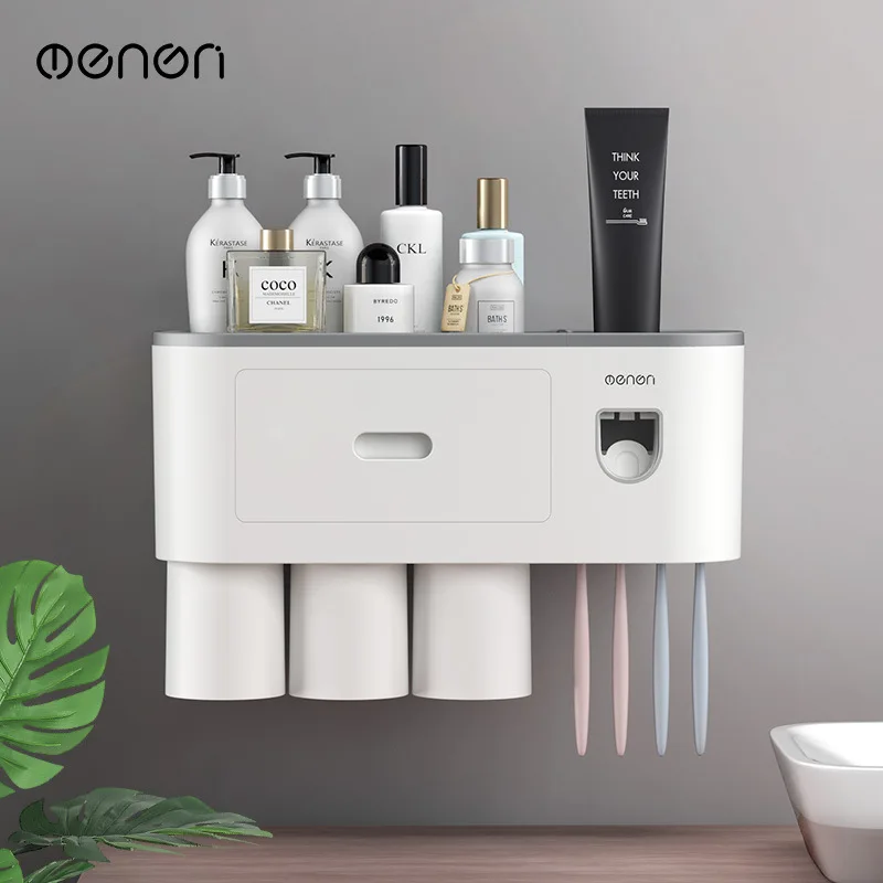 Wall-mounted Toothbrush Holder With Toothpaste Dispenser Punch-free Bathroom Storage For Home Waterproof Bathroom Accessories
Wall-mounted Toothbrush Holder With Toothpaste Dispenser Punch-free Bathroom Storage For Home Waterproof Bathroom Accessories