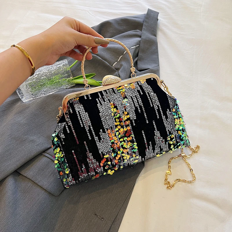 Luxury Shiny Sequin Evening Bag For Women Brand Party Purse Fashion Clip Chain Shoulder Crossbody Bag Ladies Handbag Clutch Bag
Luxury Shiny Sequin Evening Bag For Women Brand Party Purse Fashion Clip Chain Shoulder Crossbody Bag Ladies Handbag Clutch Bag