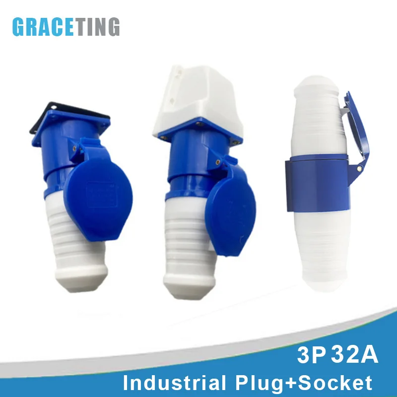 1Set 32 AMP 3 Pin Industrial Site Plug & Socket IP44 2P+E Male/Female Industry Electrical Socket Connector 220-240V Blue
1Set 32 AMP 3 Pin Industrial Site Plug & Socket IP44 2P+E Male/Female Industry Electrical Socket Connector 220-240V Blue