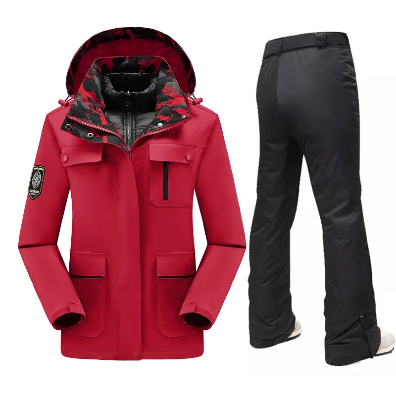 Зимний супертеплый лыжный костюм, женский ветрозащитный водонепроницаемый пуховик для сноуборда и штаны для снега, женские лыжные костюмы, комбинезоны
Зимний супертеплый лыжный костюм, женский ветрозащитный водонепроницаемый пуховик для сноуборда и штаны для снега, женские лыжные костюмы, комбинезоны