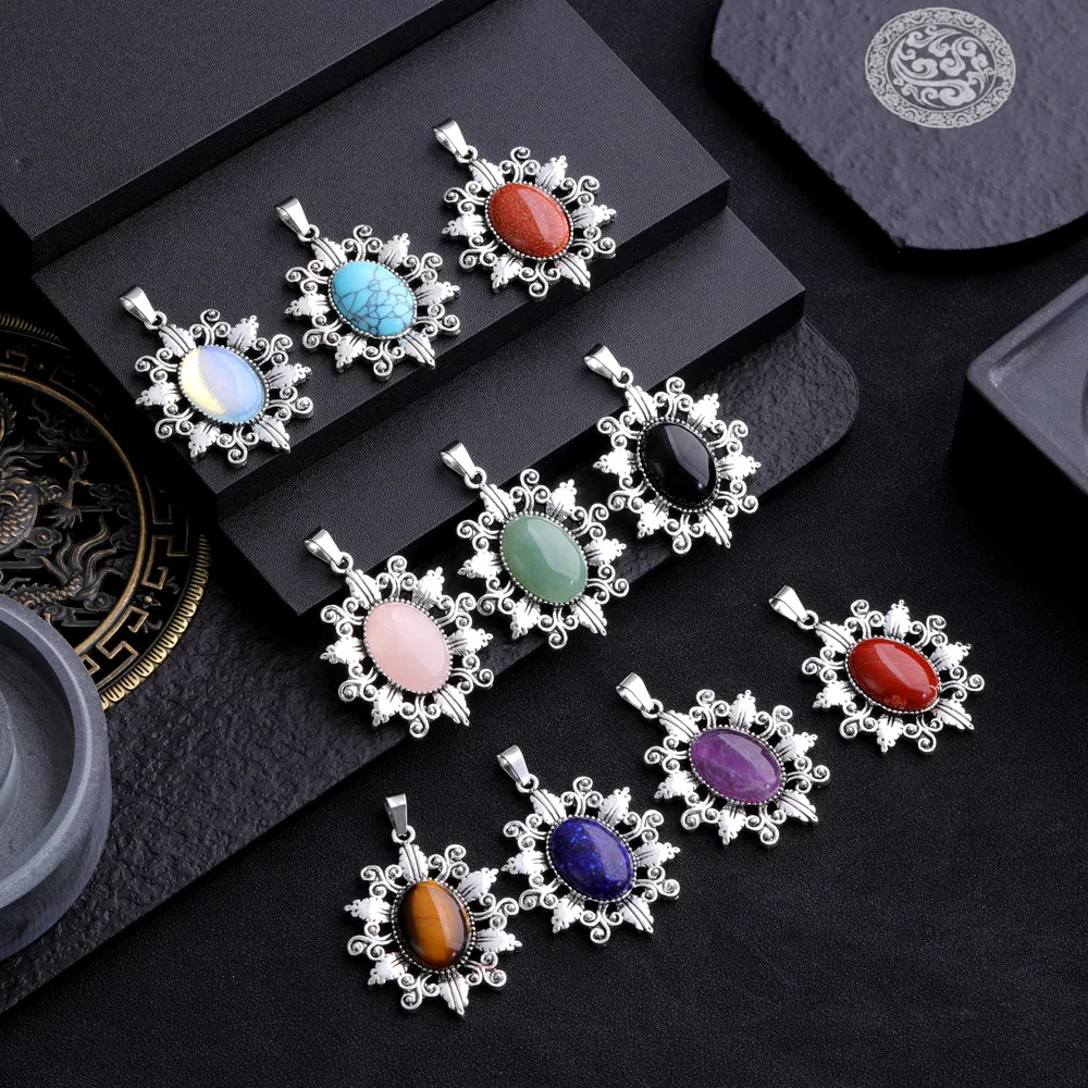 12PCS Natural Stone Retro Flower Pendants Amethysts Rose Quartz Tiger's Eye Lapis Pendant Charms For diy Jewelry
12PCS Natural Stone Retro Flower Pendants Amethysts Rose Quartz Tiger's Eye Lapis Pendant Charms For diy Jewelry