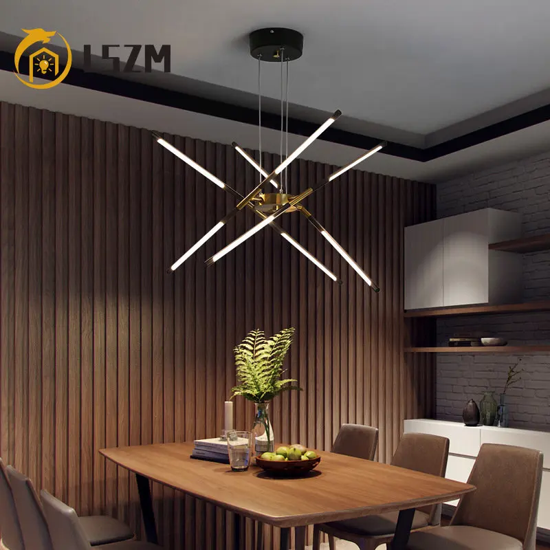 New Simple LED Chandeliers Lights Golden Black Hanging Light Modern Home Decor Dining Bedroom Bar Pendant Light Indoor Lighting
New Simple LED Chandeliers Lights Golden Black Hanging Light Modern Home Decor Dining Bedroom Bar Pendant Light Indoor Lighting